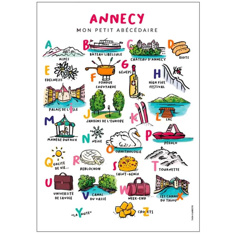 Tata Clairette Décoration>Affiche Abécédaire Annecy - 40 x 30 cm