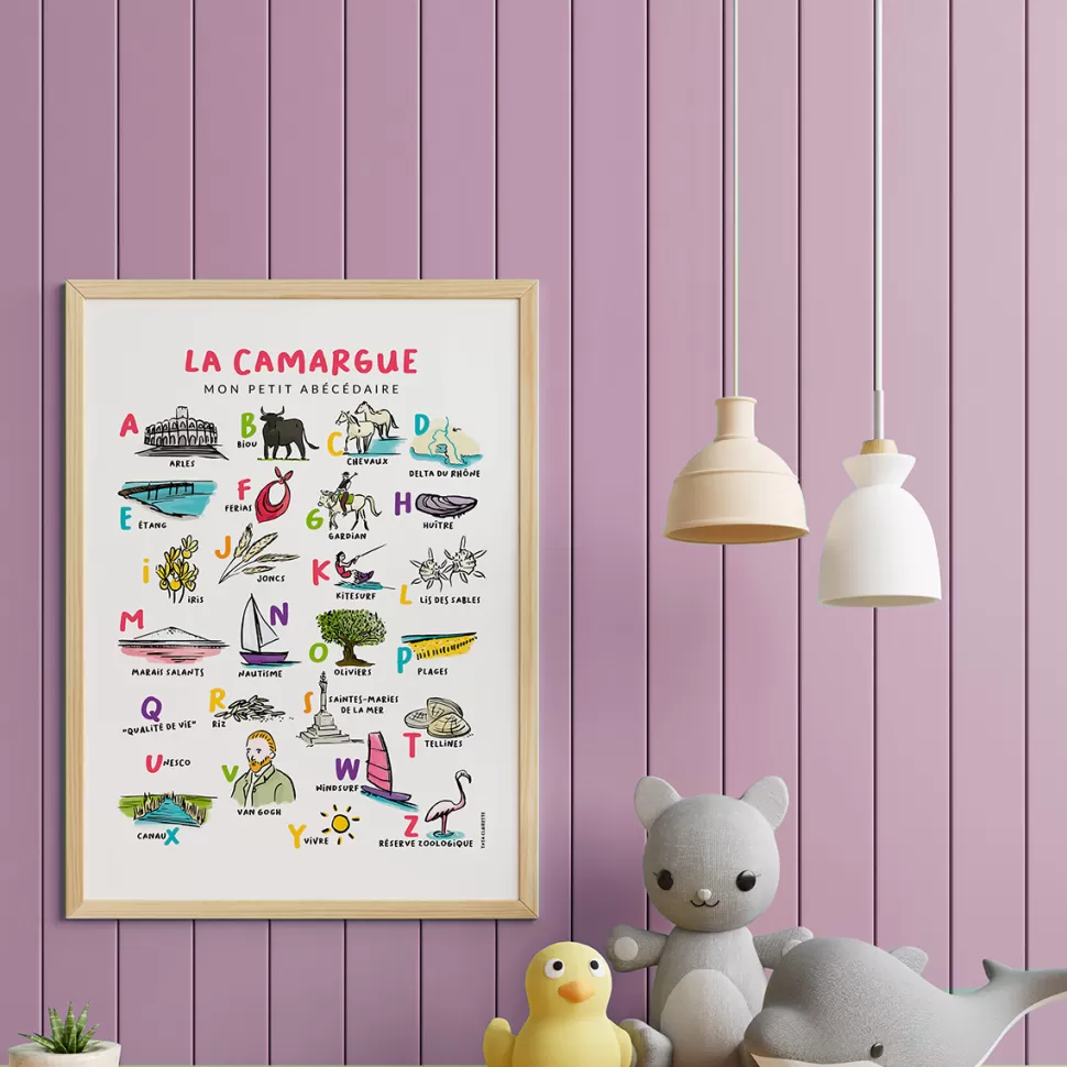 Tata Clairette Décoration>Affiche Abécédaire Camargue - 40 x 30 cm