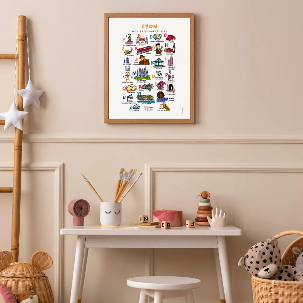 Tata Clairette Décoration>Affiche Abécédaire Lyon - 40 x 30 cm