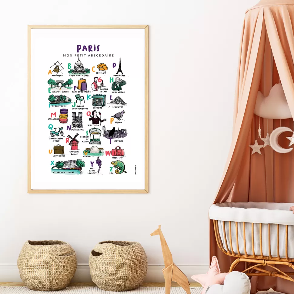 Tata Clairette Décoration>Affiche Abécédaire Paris - 40 x 30 cm