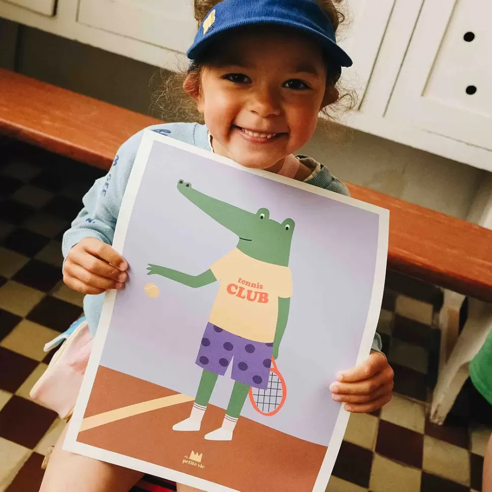 Ma petite vie Décoration>Affiche Crocodile Tennis - 40 x 30 cm