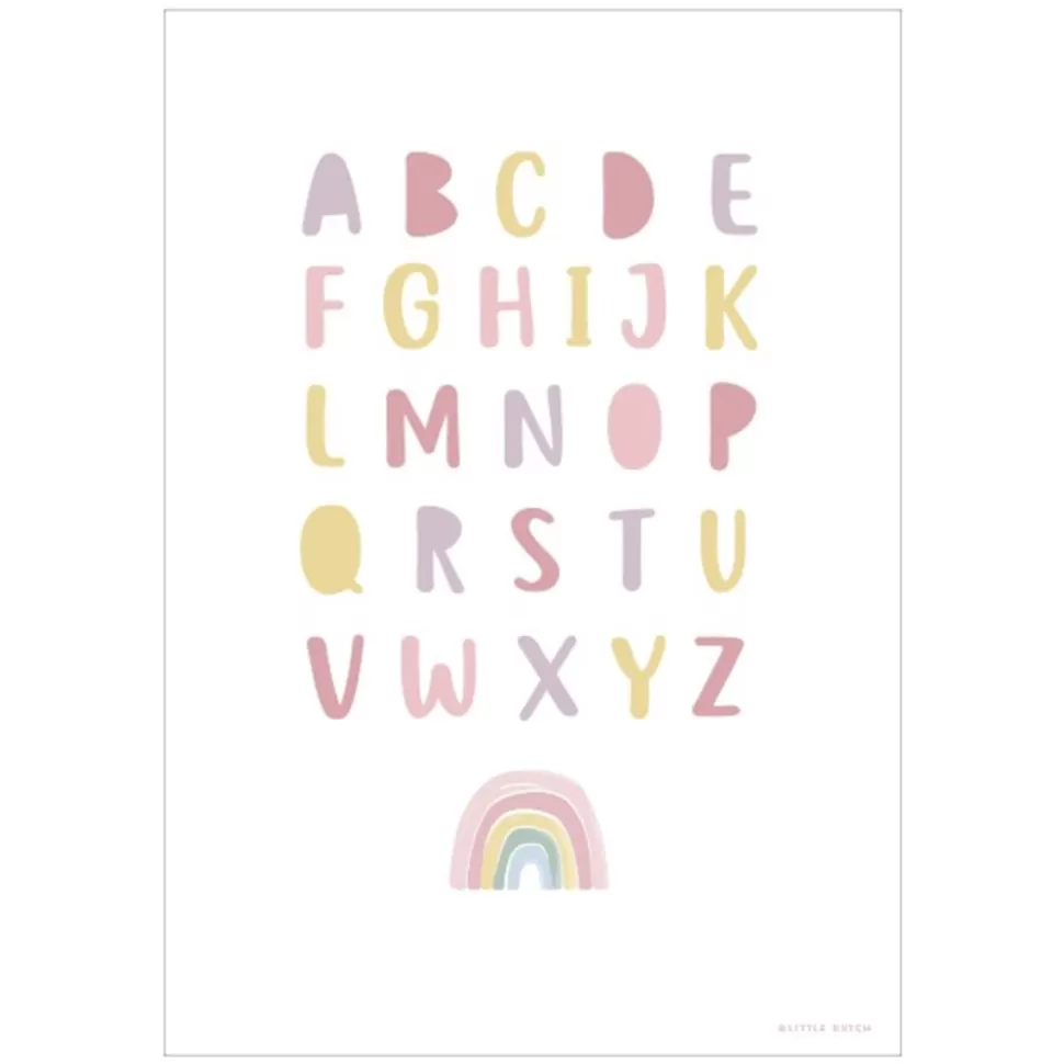 Little Dutch Décoration>Affiche Réversible Alphabet et Arc-en-ciel Rose - 42 x 32 cm