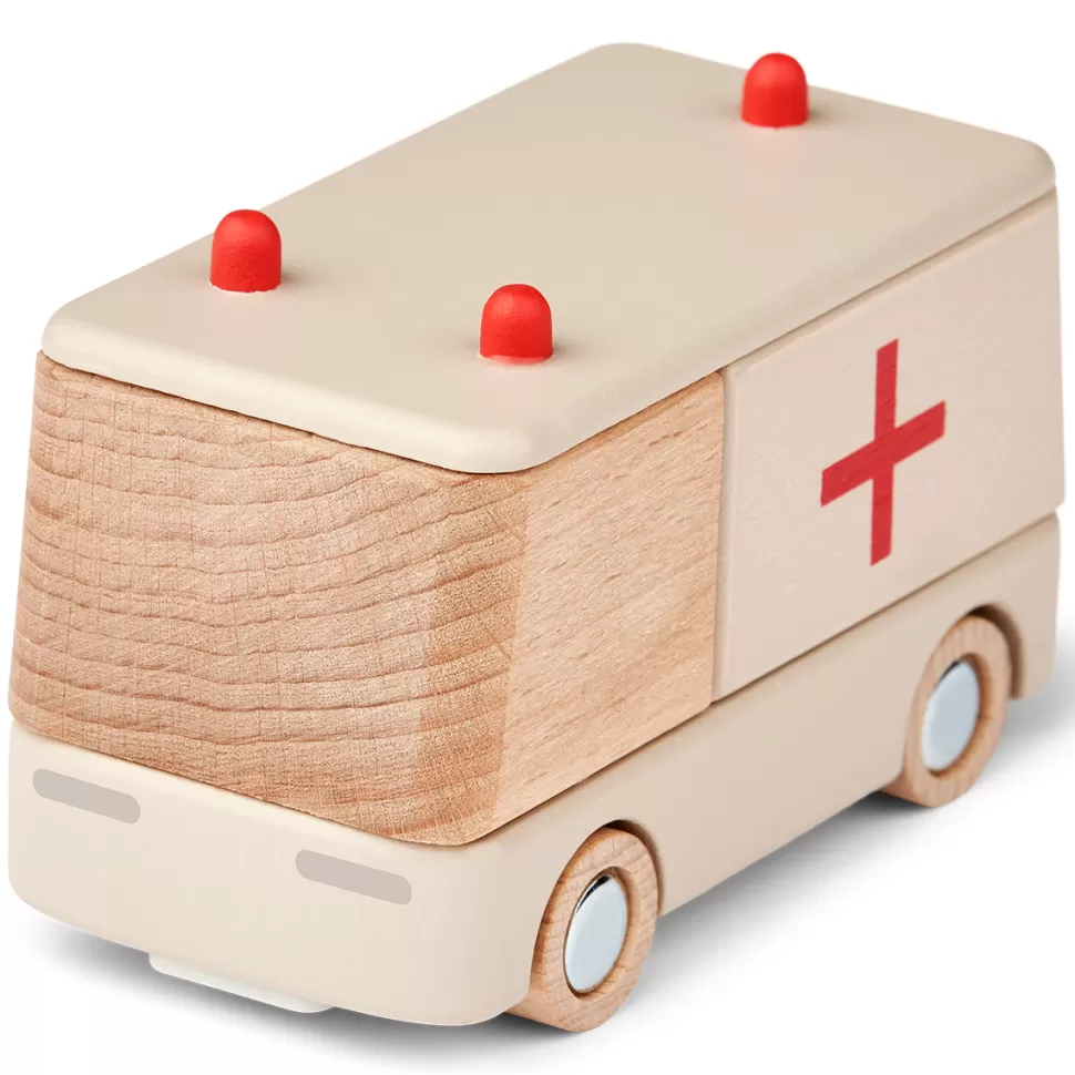 Liewood Mes Premiers Jouets>Ambulance en Bois Village - Aurora Red Sandy