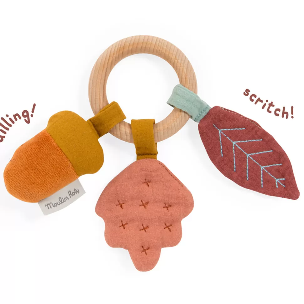 Moulin Roty Hochet>Anneau Hochet Bois Chêne - Après la Pluie