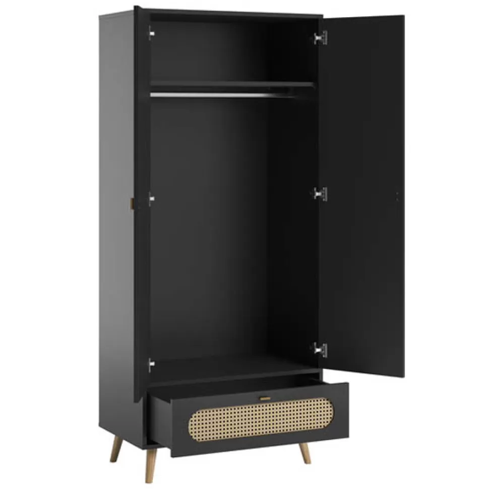 Vox Meubles Meuble Bébé>Armoire 2 Portes Canne - Noir