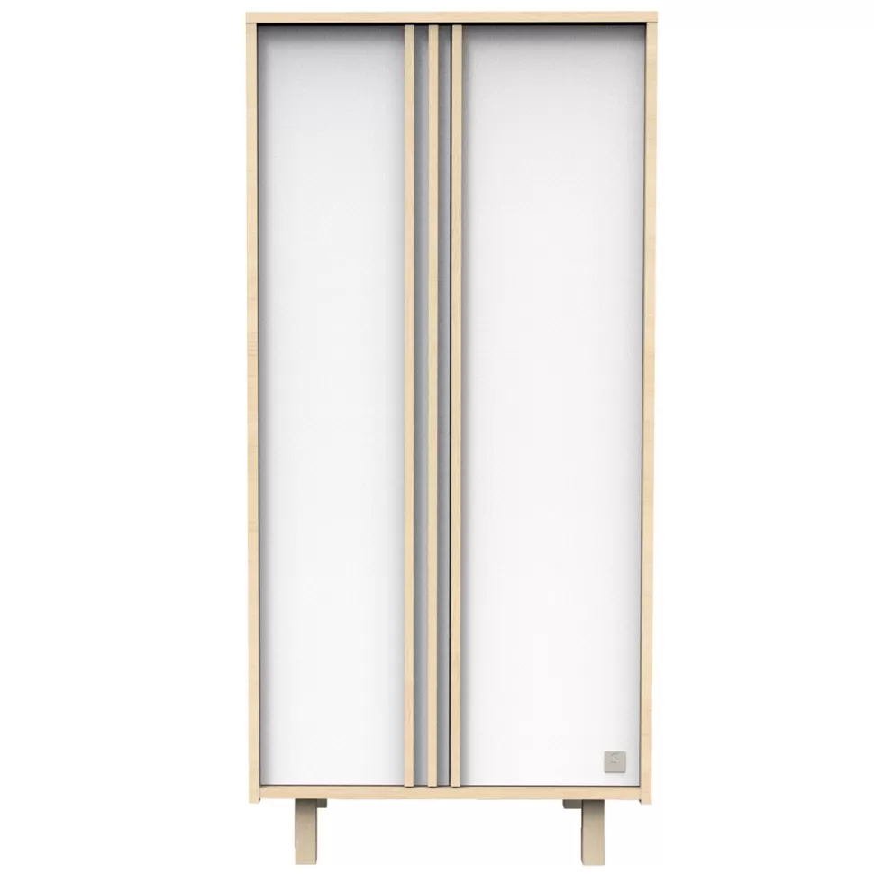 Sauthon Meuble Bébé>Armoire 2 Portes Nature - Chêne Velour et Blanc