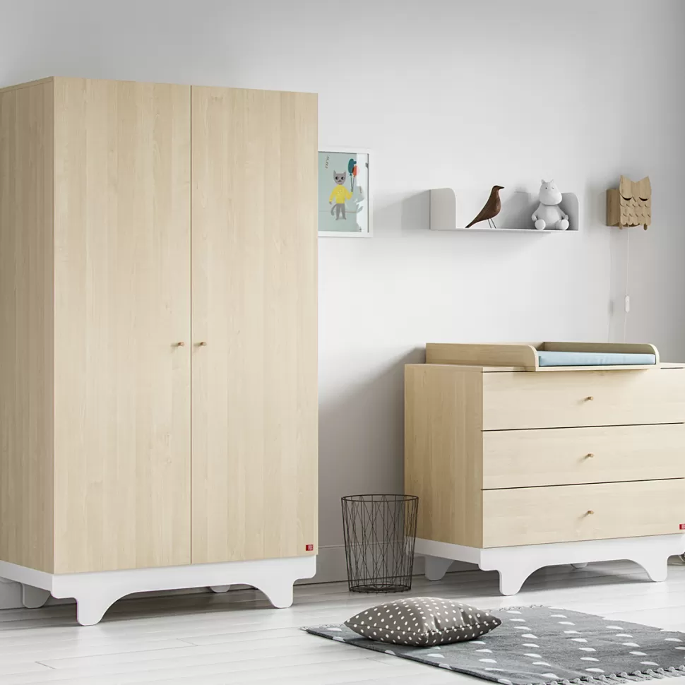 Vox Meubles Meuble Bébé>Armoire 2 Portes Playwood - Bois et Blanc