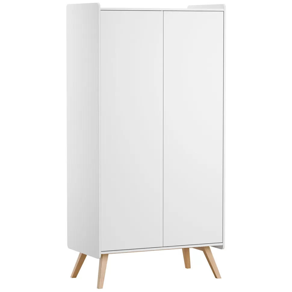 Vox Meubles Meuble Bébé>Armoire 2 Portes Vintage - Blanc et Chêne
