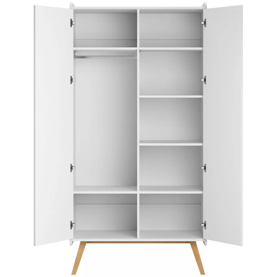 Vox Meubles Meuble Bébé>Armoire 2 Portes Vintage - Blanc et Chêne