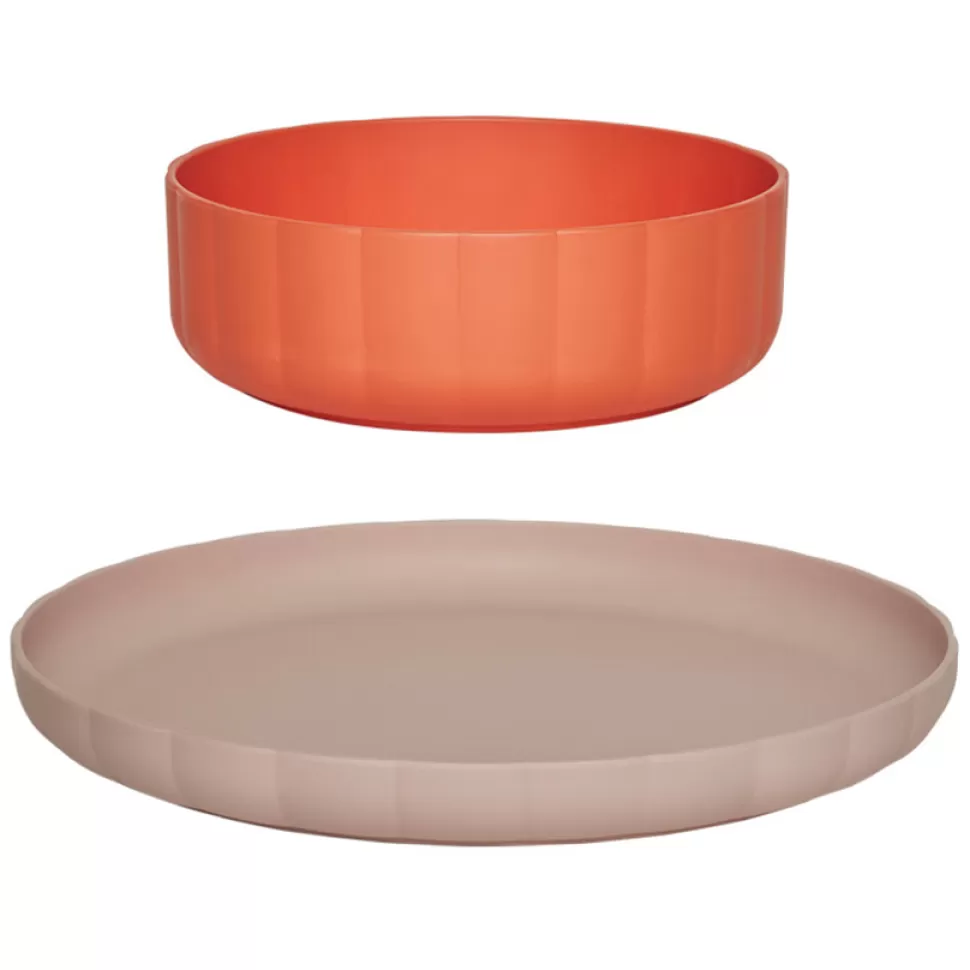 OYOY Repas>Assiette et Bol Pullo - Rose & Abricot