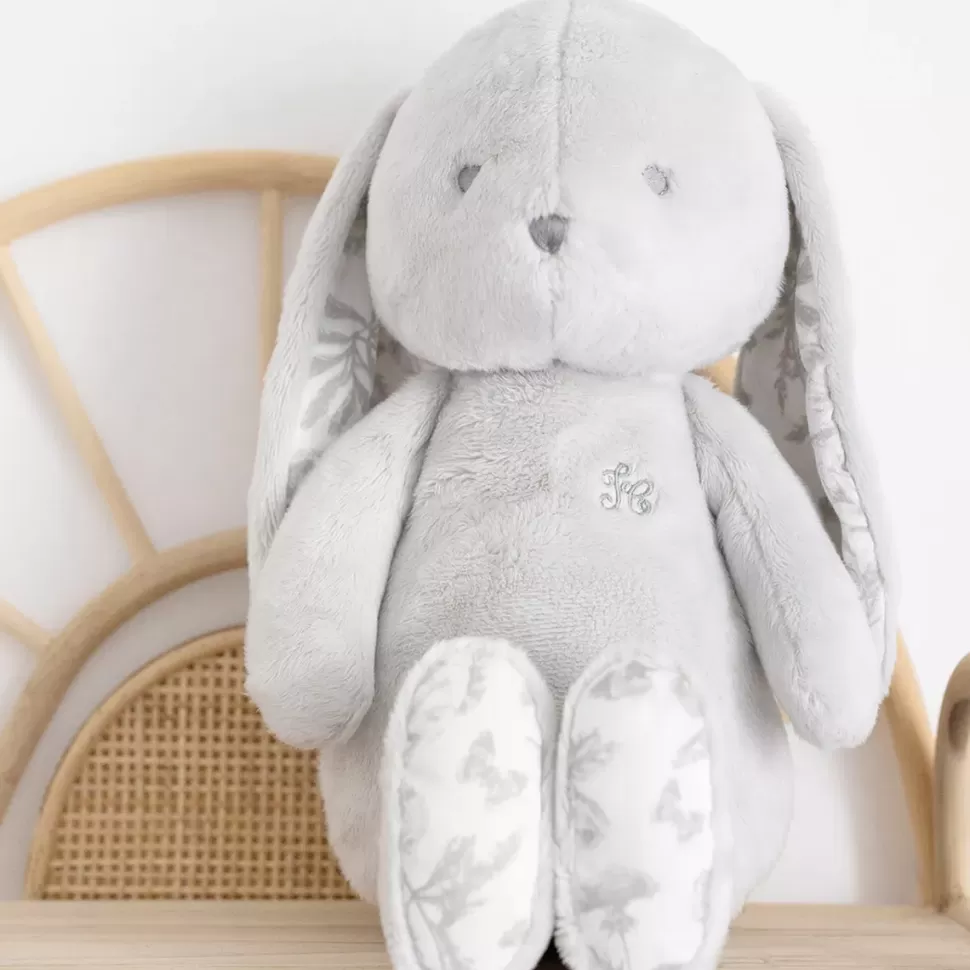 Tartine et Chocolat Peluche>Augustin le Lapin - Toile de Jouy Gris Clair