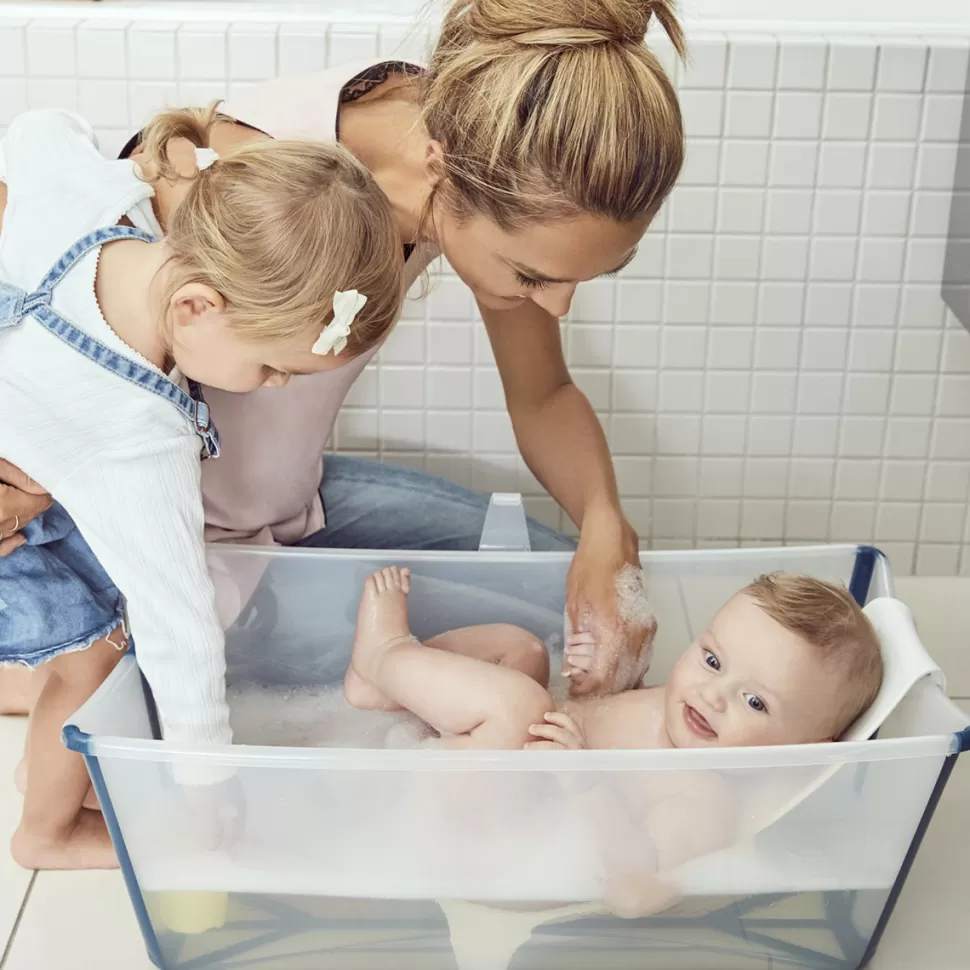 Stokke Baignoire>Baignoire Pliable Flexi Bath et Transat de Bain Flexi Bath - Bleu Transparent