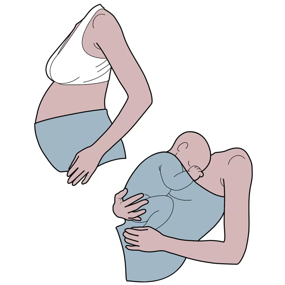 MAMA HANGS Parents>Bandeau 2-en-1 Grossesse et Peau-à-peau From Bump to Baby Noir - L/XL