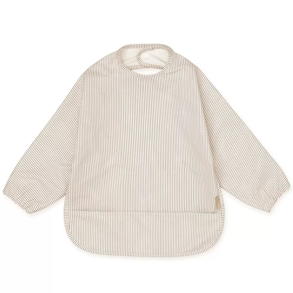 Camcam Copenhagen Bavoir | Repas>Bavoir à Manches - Classic Stripes Camel