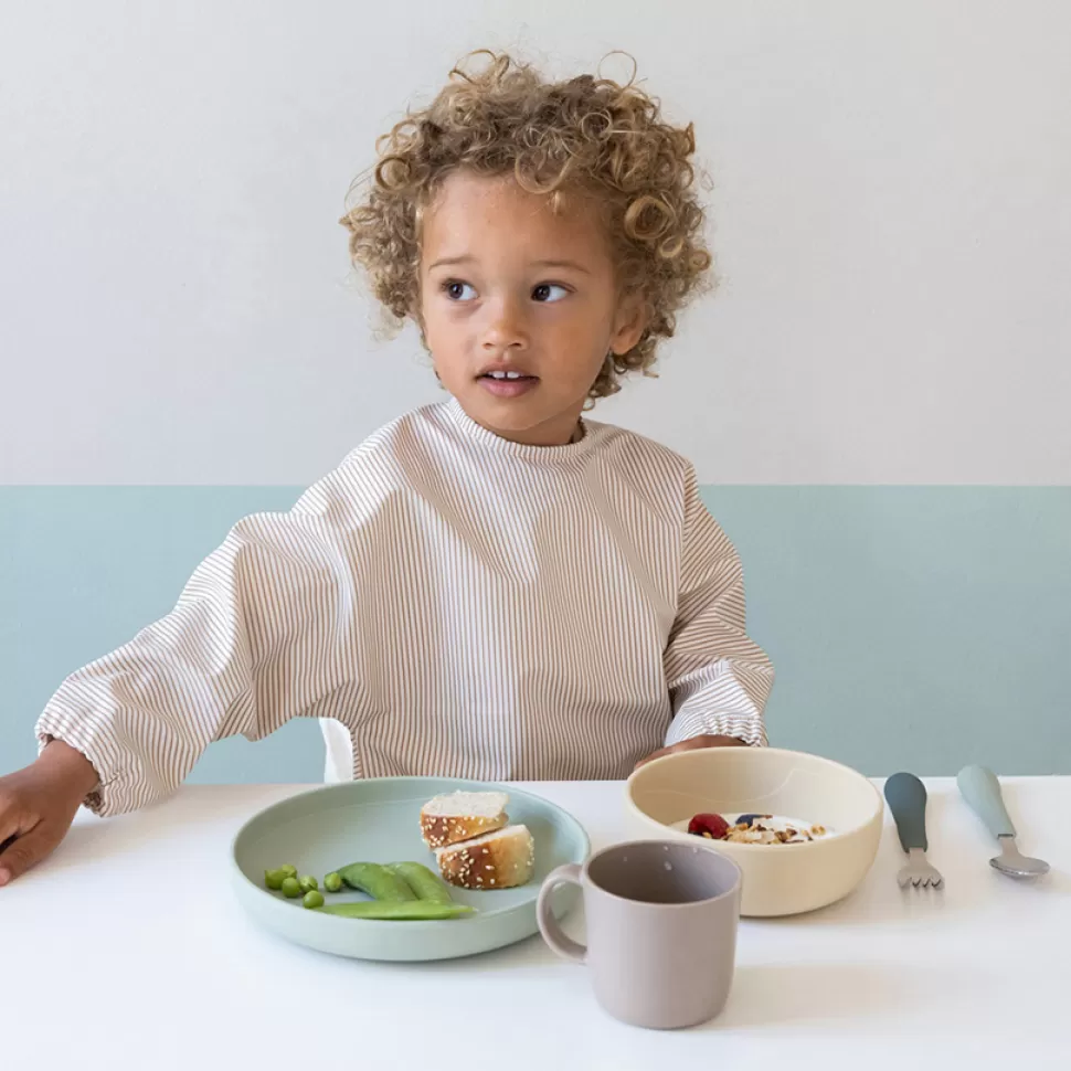Camcam Copenhagen Bavoir | Repas>Bavoir à Manches - Classic Stripes Camel