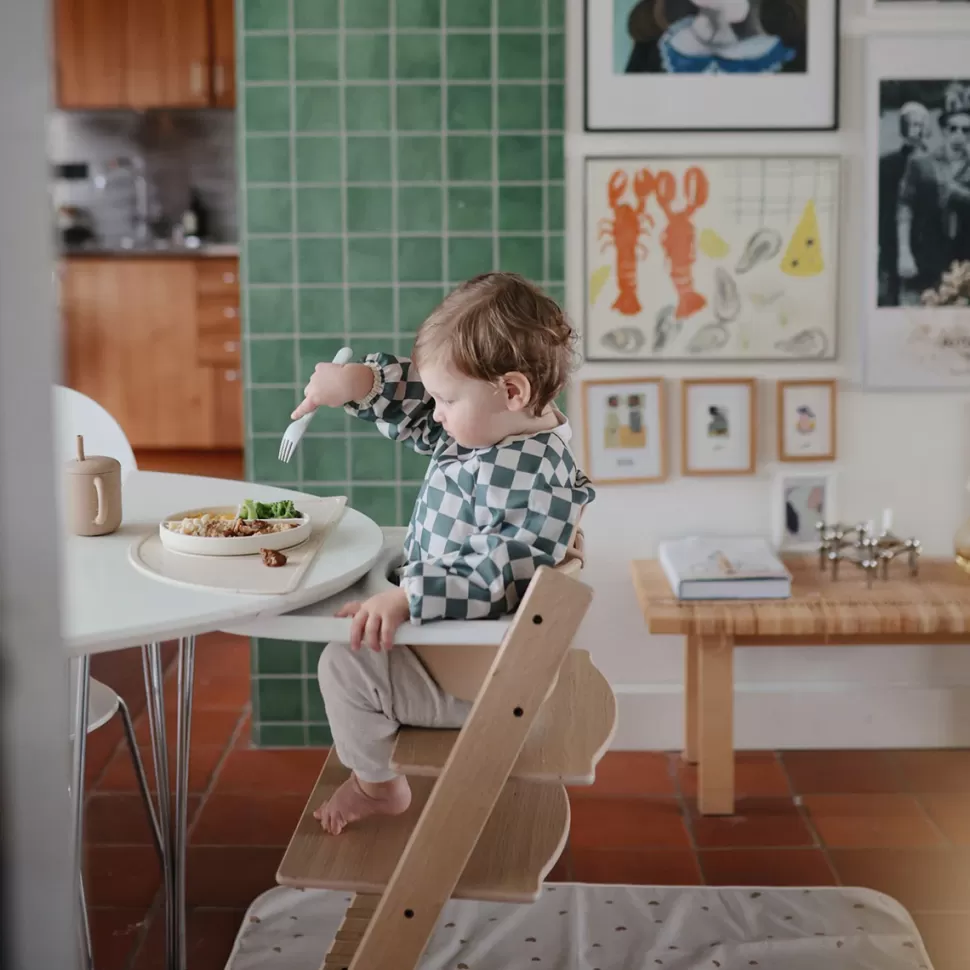 mushie Bavoir | Repas>Bavoir à Manches - Olive Check