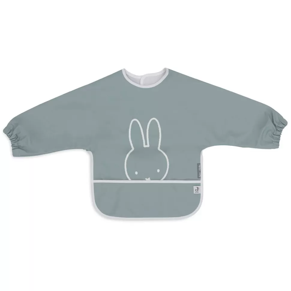 Jollein Bavoir | Repas>Bavoir à Manches Imperméable - Miffy Peekaboo Sea Green