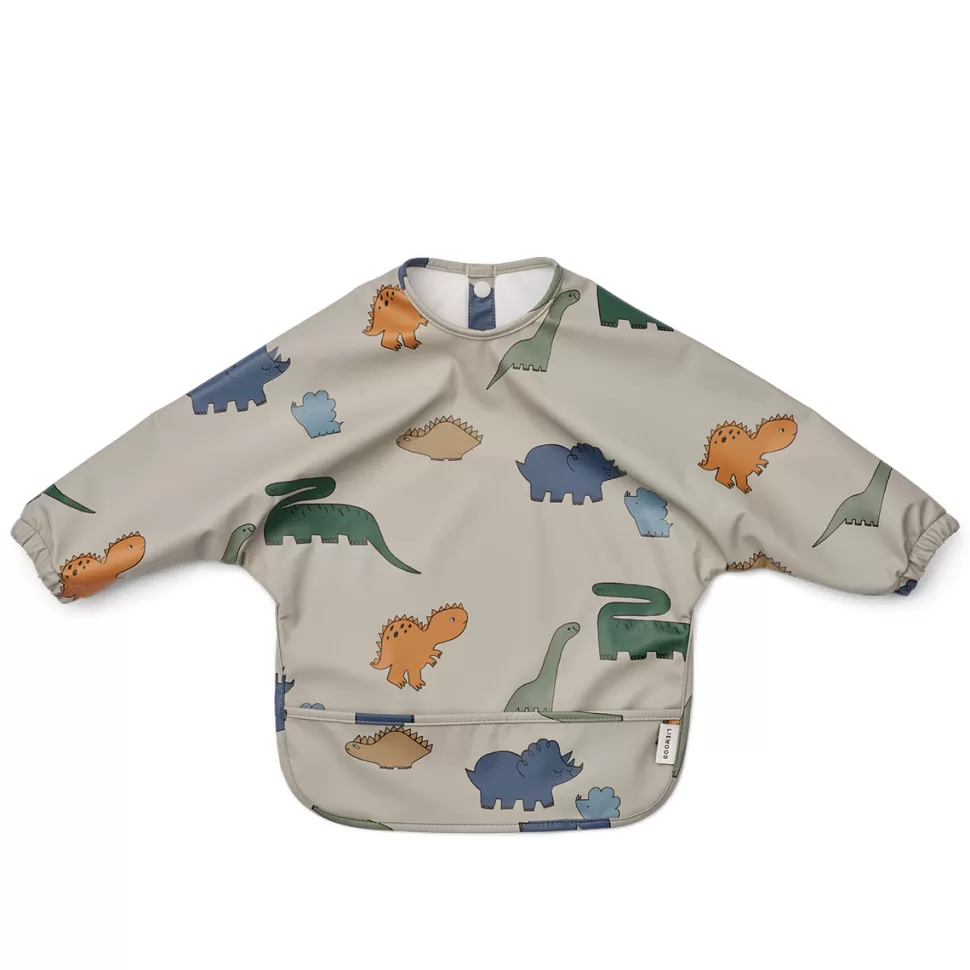 Liewood Bavoir | Repas>Bavoir à Manches Merle - Dinosaurs Mist