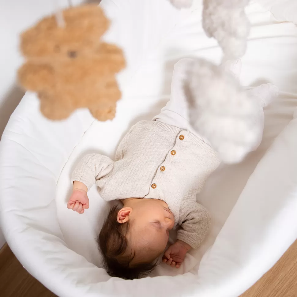 Childhome Meuble Bébé>Berceau en Rotin Matelas et Habillage - Jersey Ecru