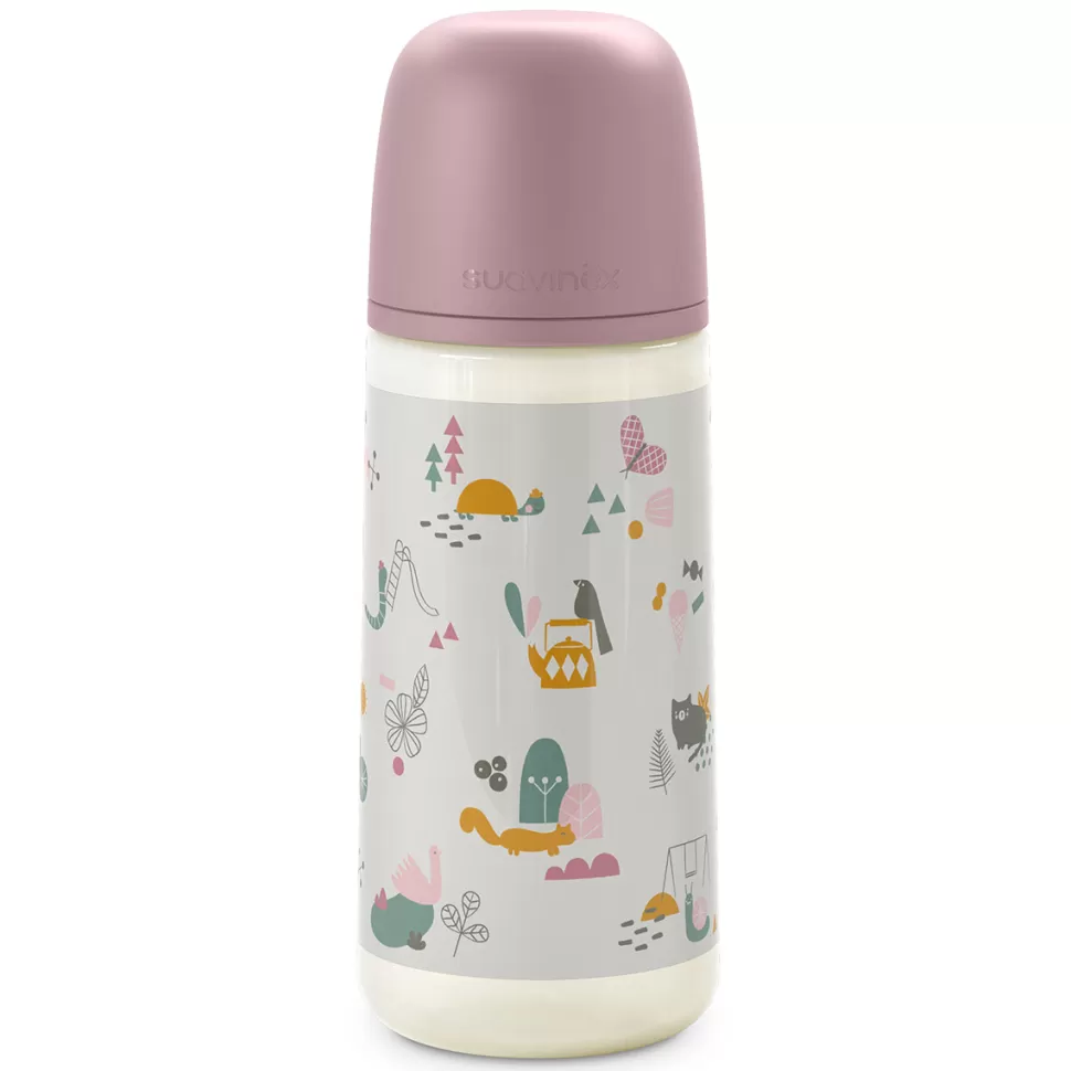 Suavinex Biberonnerie>Biberon Tétine Symétrique SX Pro Walk In The Park Rose - 360 ml