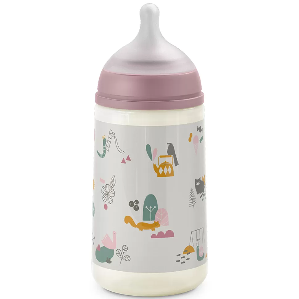 Suavinex Biberonnerie>Biberon Tétine Symétrique SX Pro Walk In The Park Rose - 270 ml