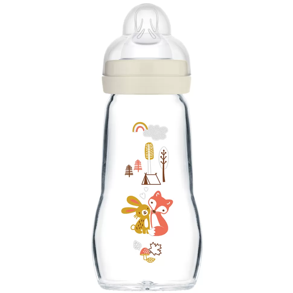 MAM Biberonnerie>Biberon Verre Colors of Nature Blanc - 260 ml