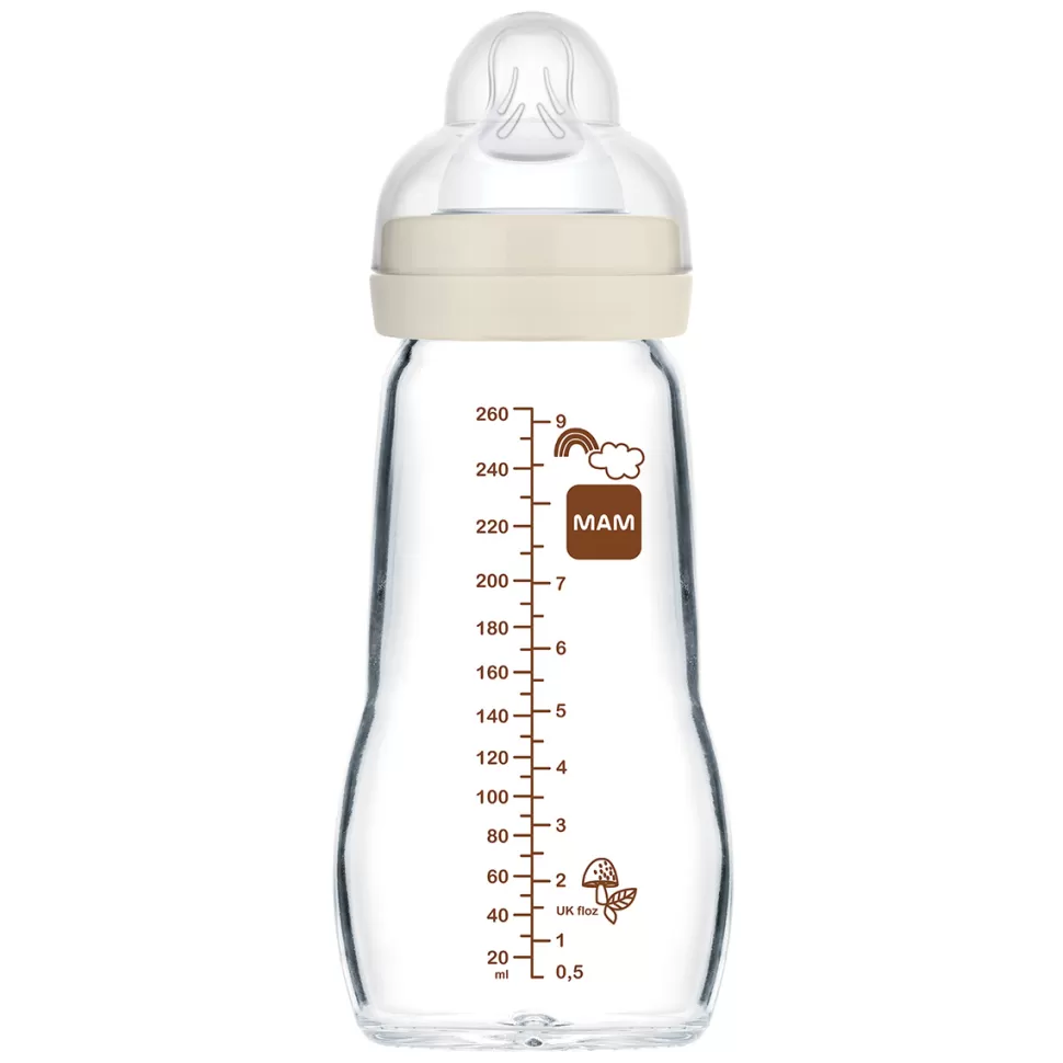 MAM Biberonnerie>Biberon Verre Colors of Nature Blanc - 260 ml