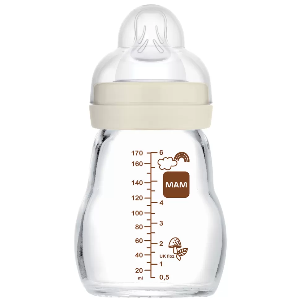 MAM Biberonnerie>Biberon Verre Colors of Nature Blanc - 170 ml