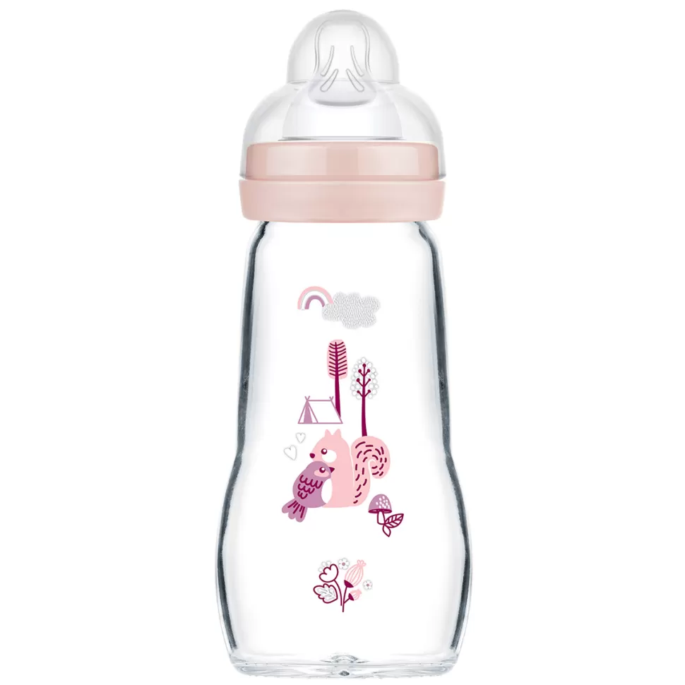 MAM Biberonnerie>Biberon Verre Colors of Nature Rose - 260 ml