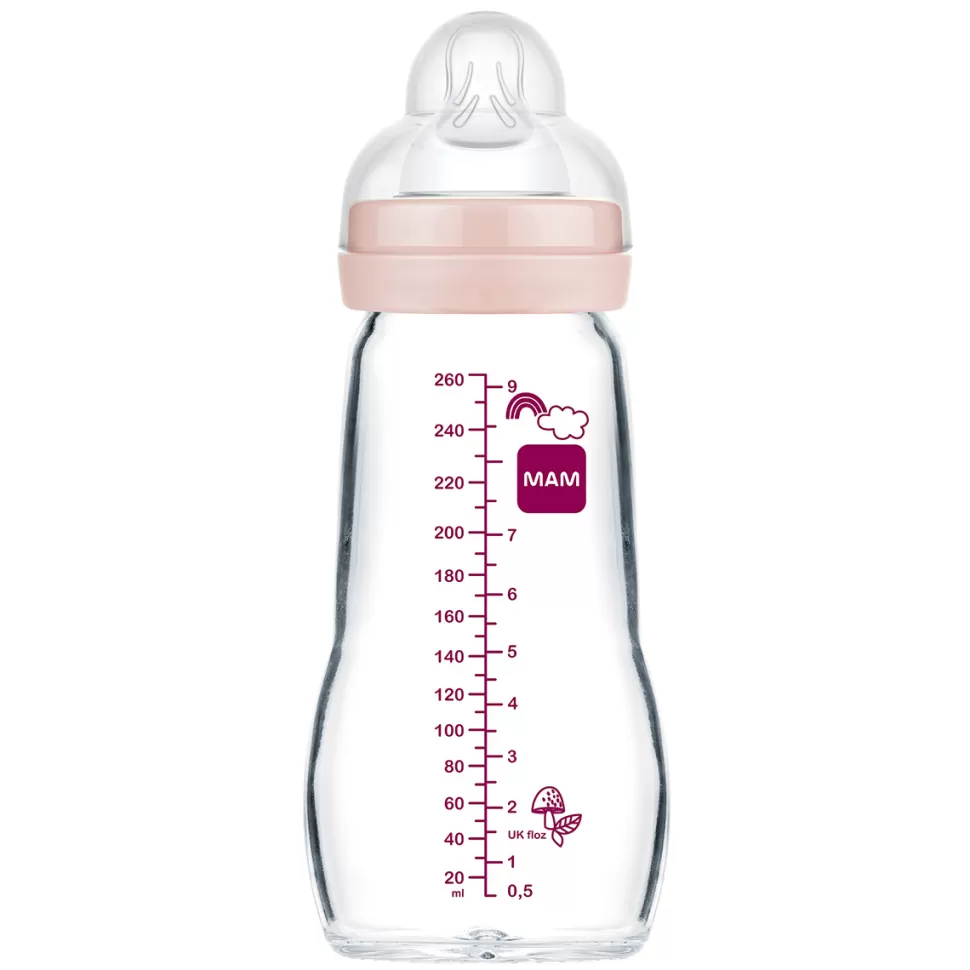 MAM Biberonnerie>Biberon Verre Colors of Nature Rose - 260 ml