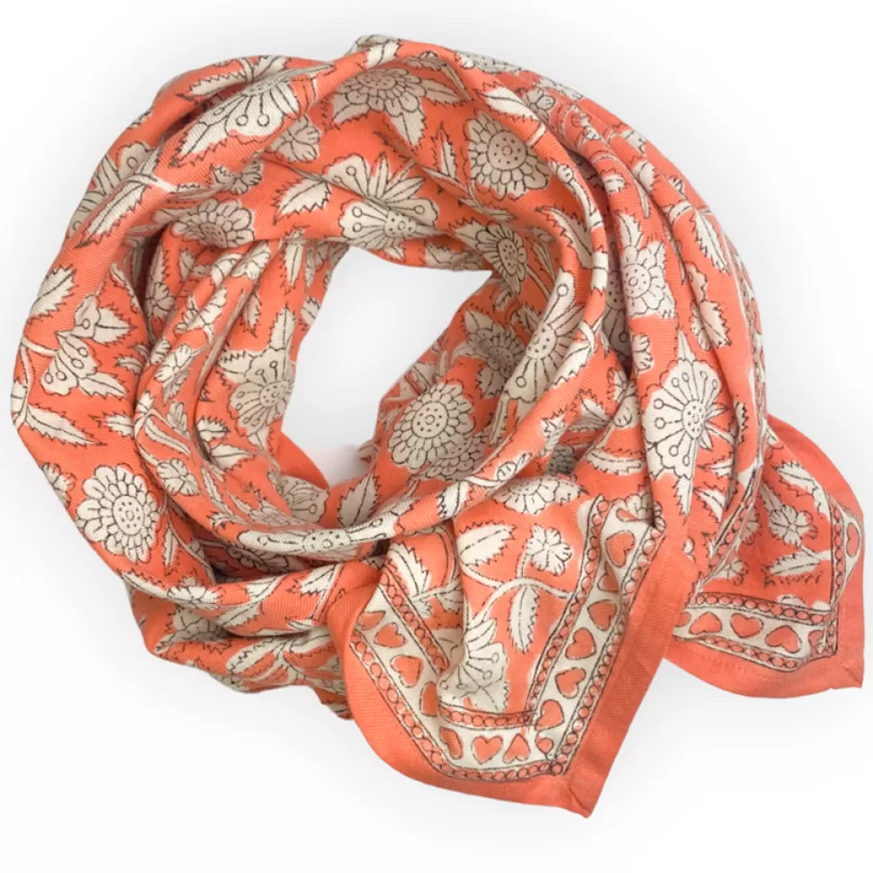 Apaches Parents>Big Foulard Latika Coeur - Papaya