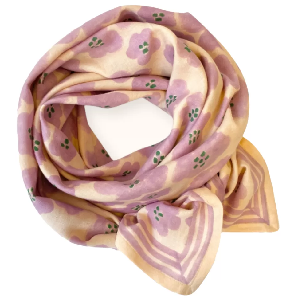 Apaches Parents>Big Foulard Latika Flora Bold - Lavande