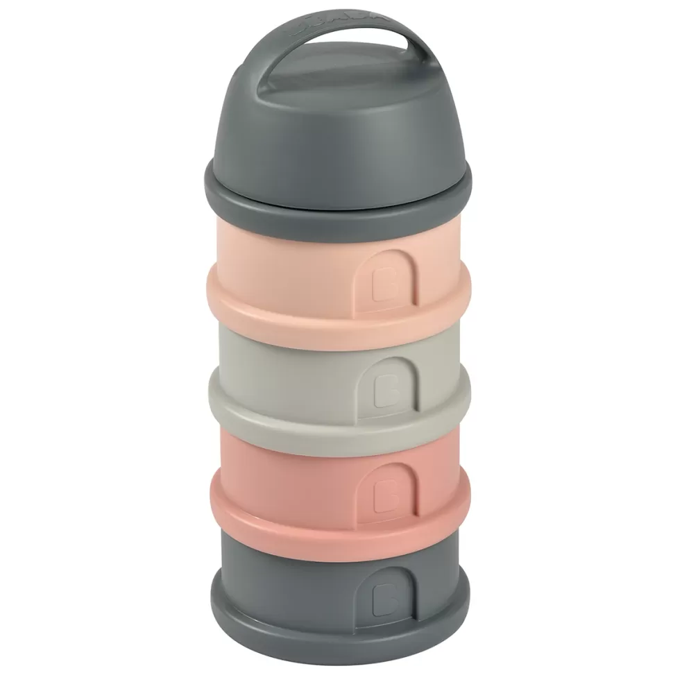 BÉABA Biberonnerie>Boite Doseuse Empilable - Mineral Grey & Pink
