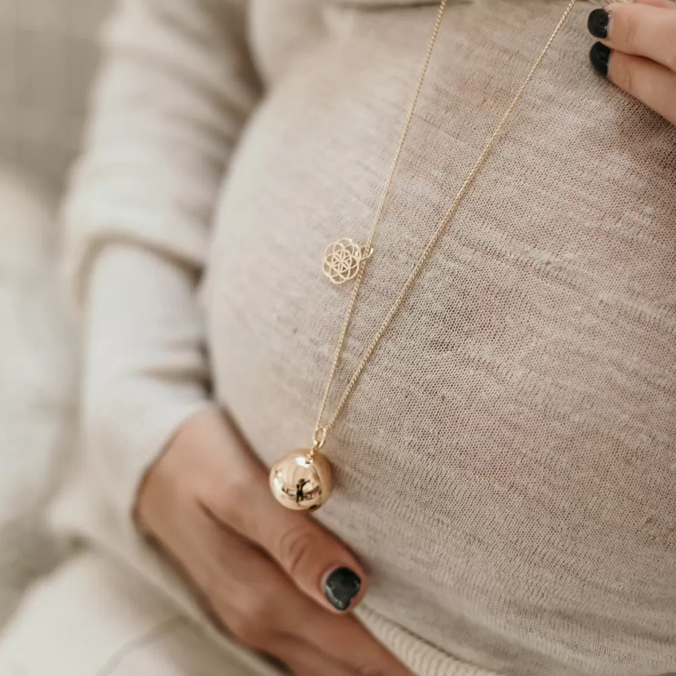 Pleine Lune Parents>Bola de Grossesse Gri-gri Graine de Vie - Chaine Or