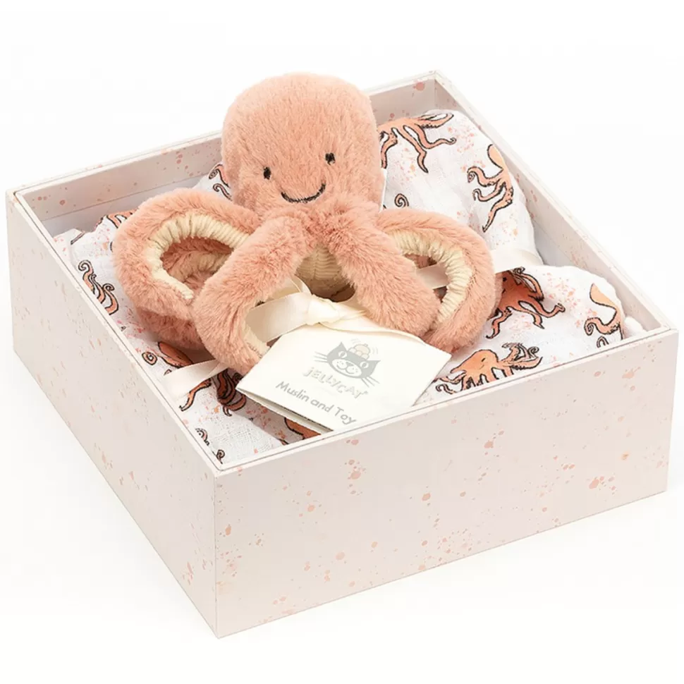 Jellycat Textile>Boîte Cadeau Odell Octopus - Rose