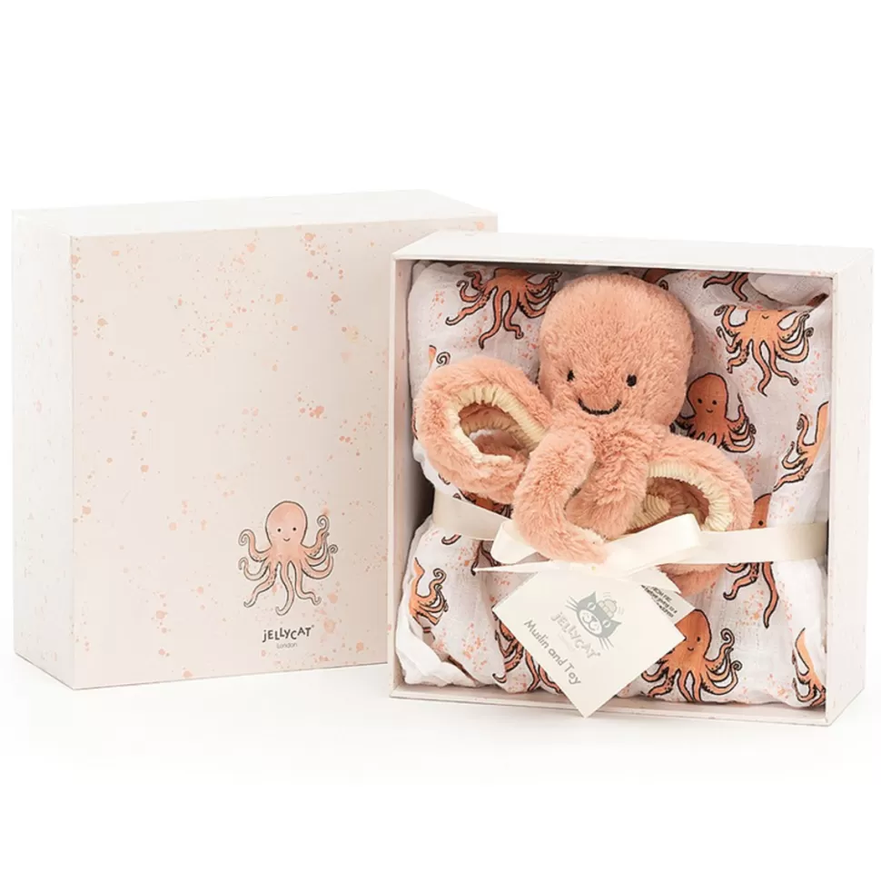 Jellycat Textile>Boîte Cadeau Odell Octopus - Rose