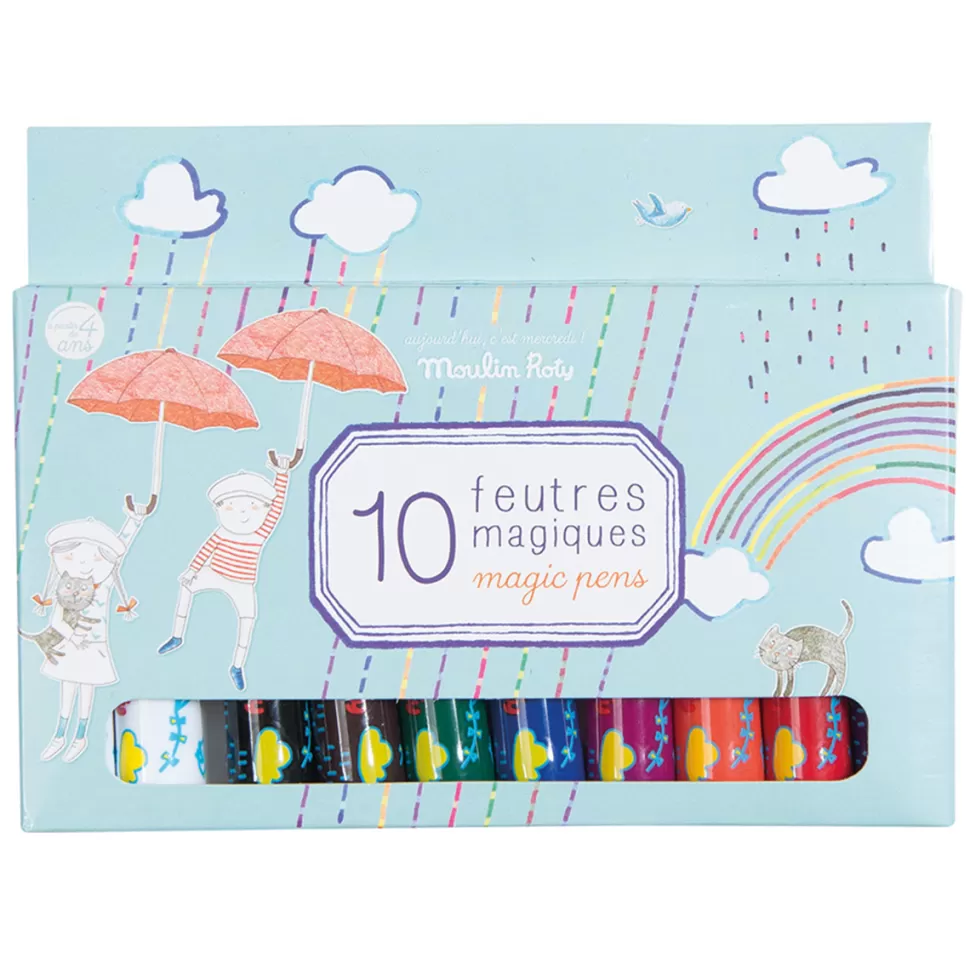 Moulin Roty Loisirs Créatifs>Boîte de 10 Feutres Magiques - Aujourd'hui c'est Mercredi