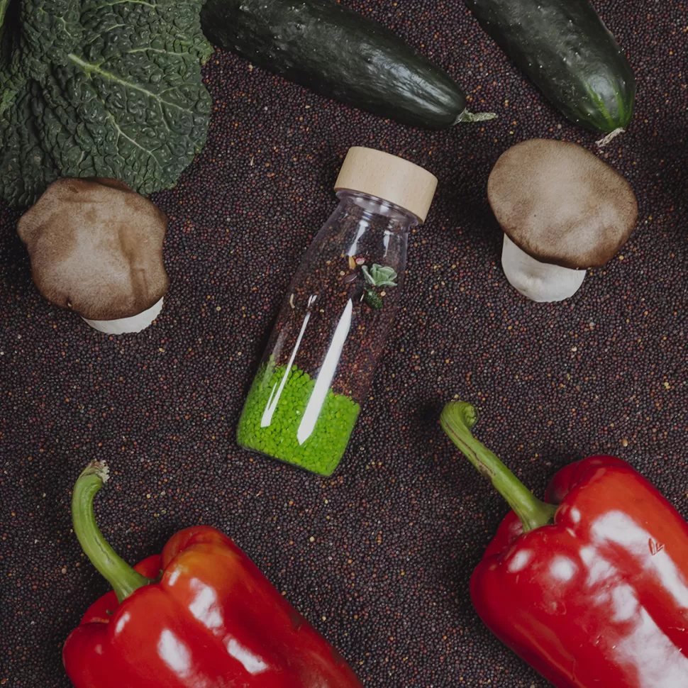 Petit Boum Mes Premiers Jouets>Bouteille Sensorielle Learn - Légumes