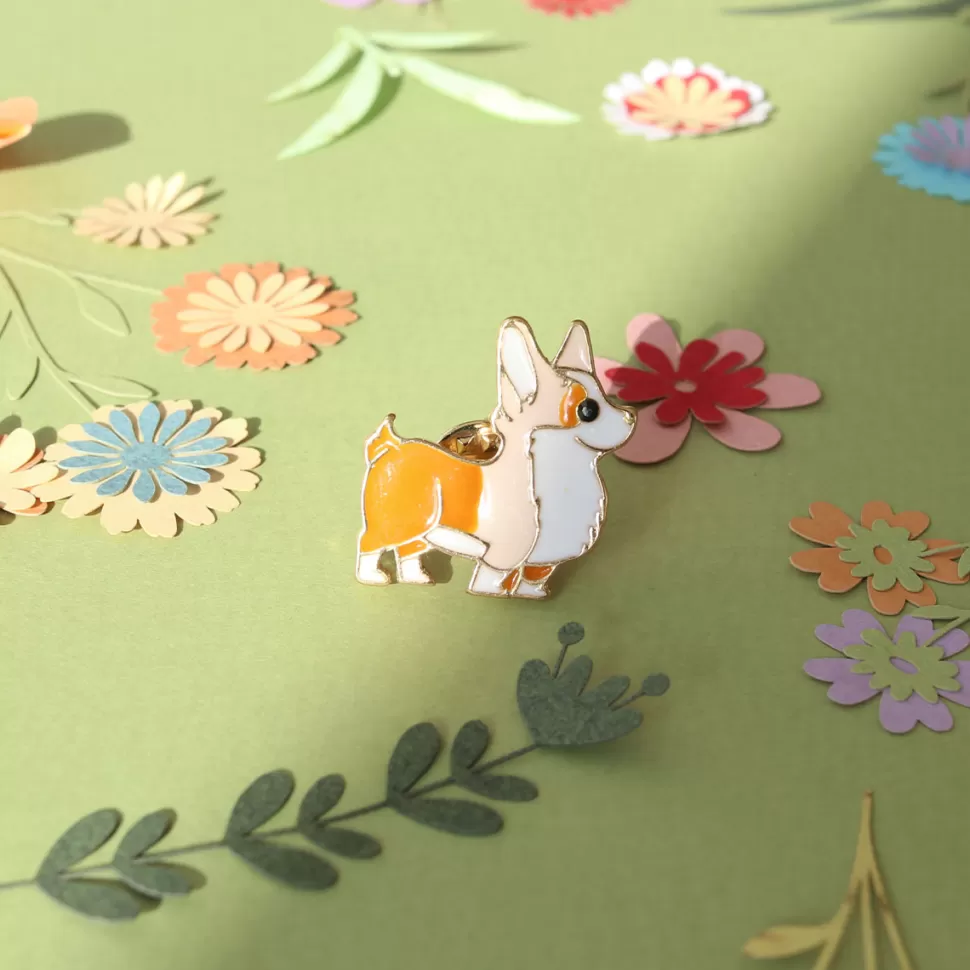 La Petite Epicerie Accessoires Bébé>Broche Pin's Emaillé - Corgi