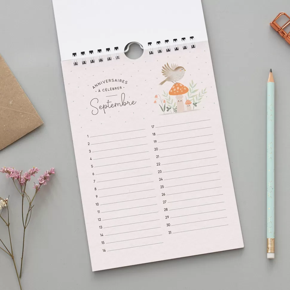 Zü Décoration>Calendrier des Anniversaires Ginko - 21 x 15 cm