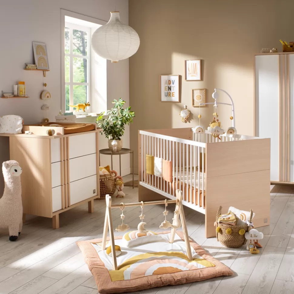 Sauthon Chambre Complète>Chambre Duo Nature 70 x 140 cm - Chêne Velour et Blanc