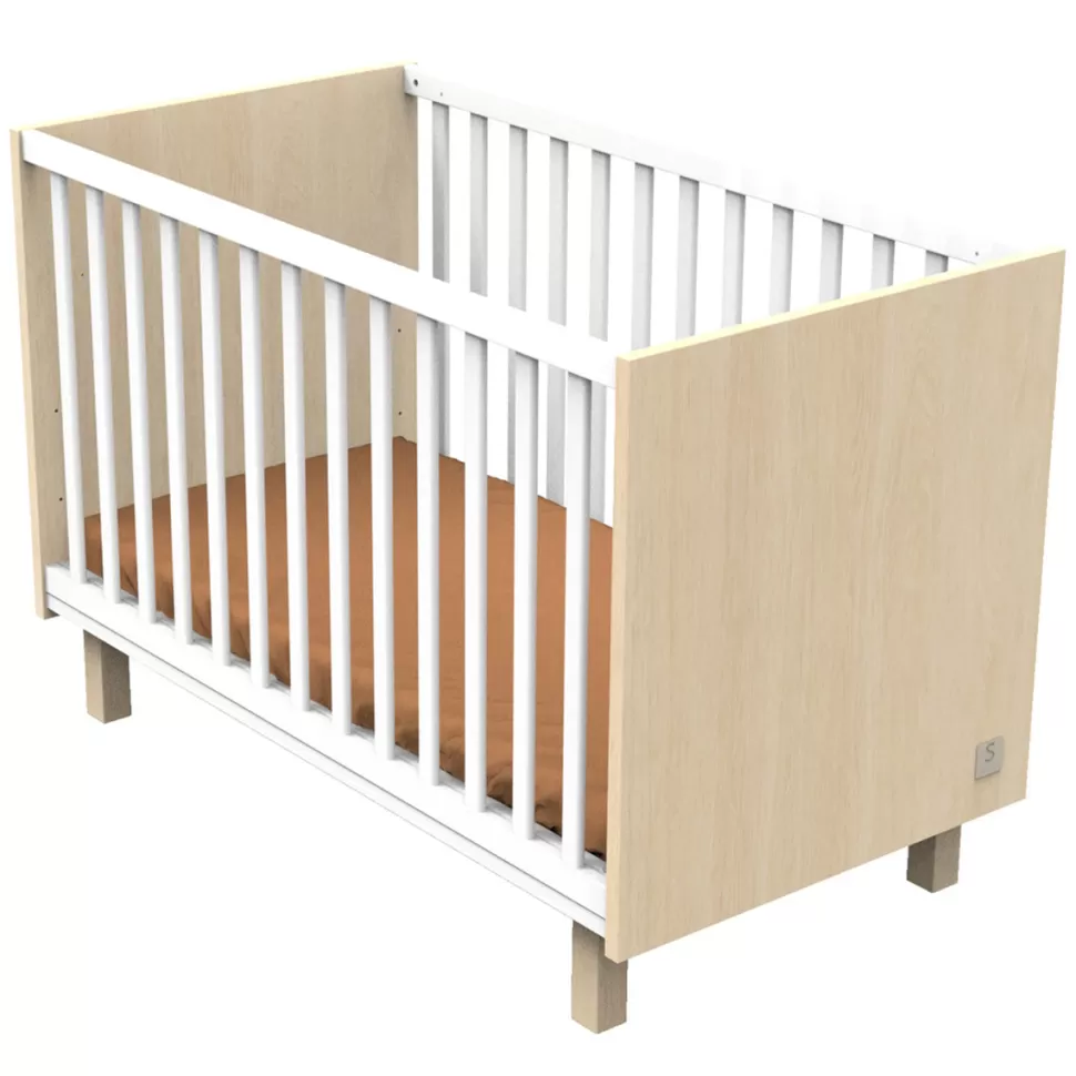 Sauthon Chambre Complète>Chambre Duo Nature 60 x 120 cm - Chêne Velour et Blanc