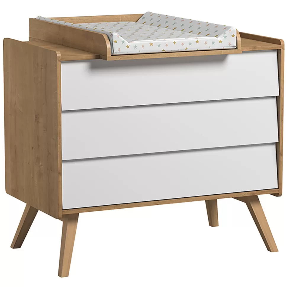Vox Meubles Chambre Complète>Chambre Trio Vintage 70 x 140 cm - Chêne et Blanc