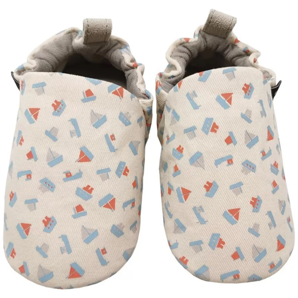 Maison Petit Jour Chaussons>Chaussons en Coton Les Bateaux - 22/23