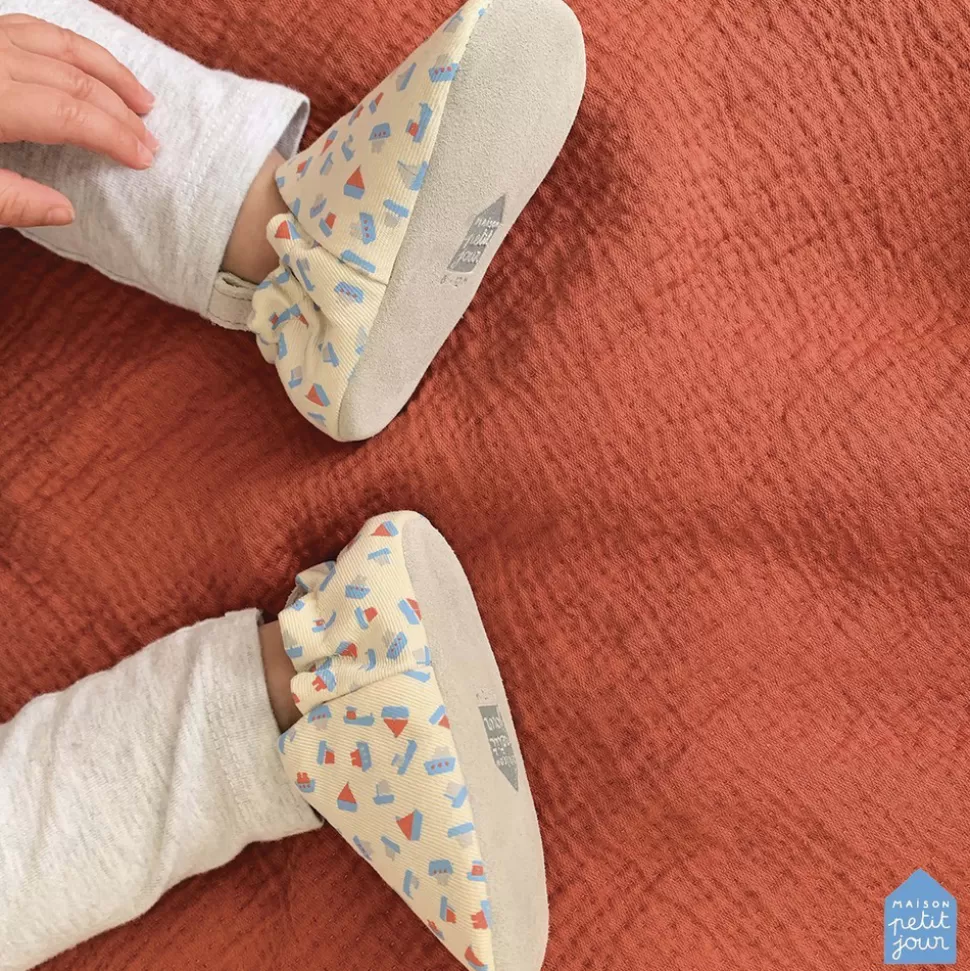 Maison Petit Jour Chaussons>Chaussons en Coton Les Bateaux - 22/23