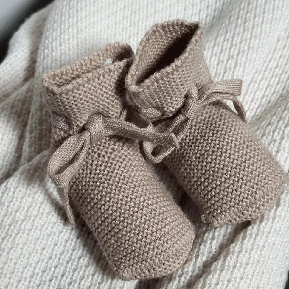 Bonjour Little Chaussons>Chaussons en Laine Mérinos Noisette - 0/3 Mois