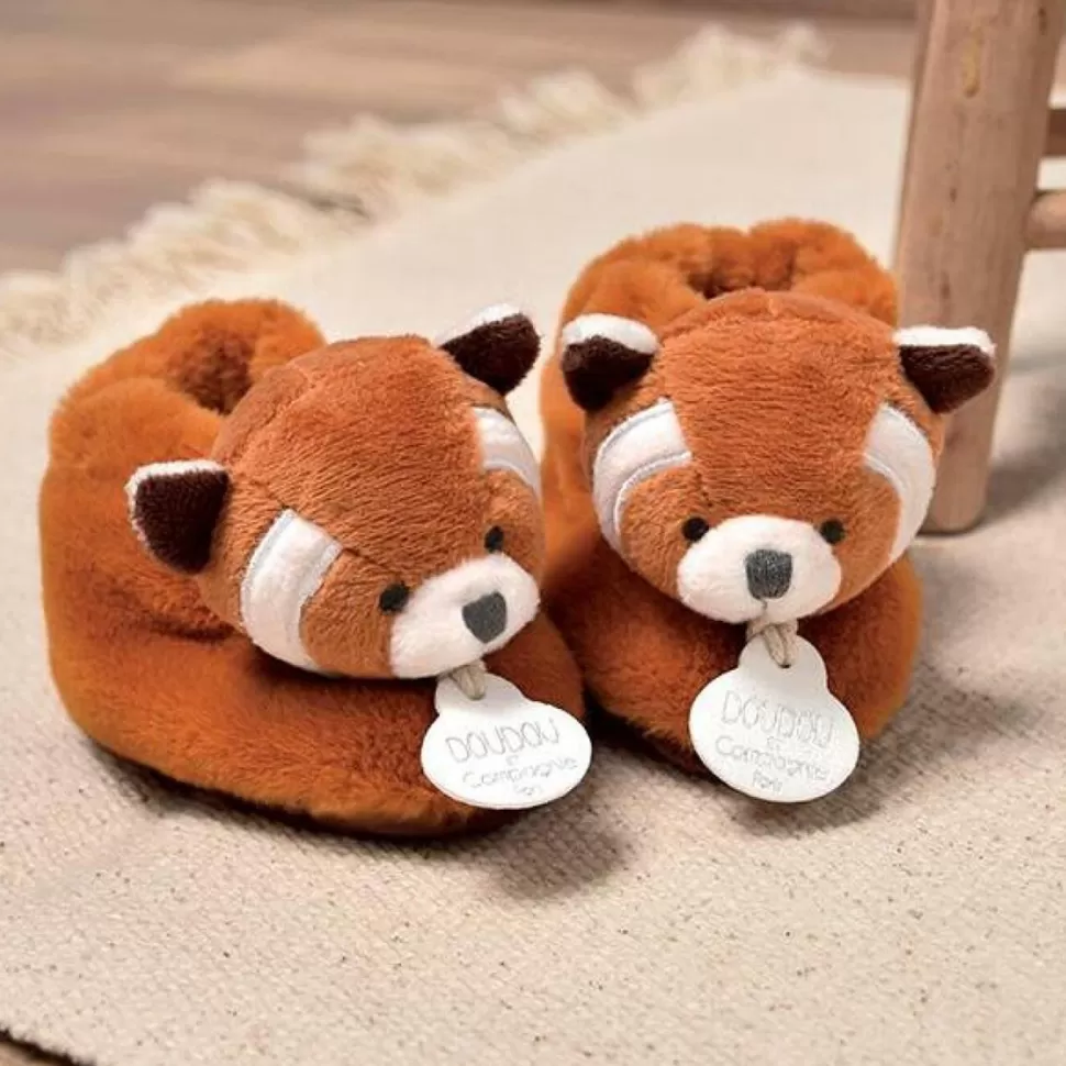 Doudou et Compagnie Chaussons>Chaussons Panda Roux UNICEF - 0/6 Mois