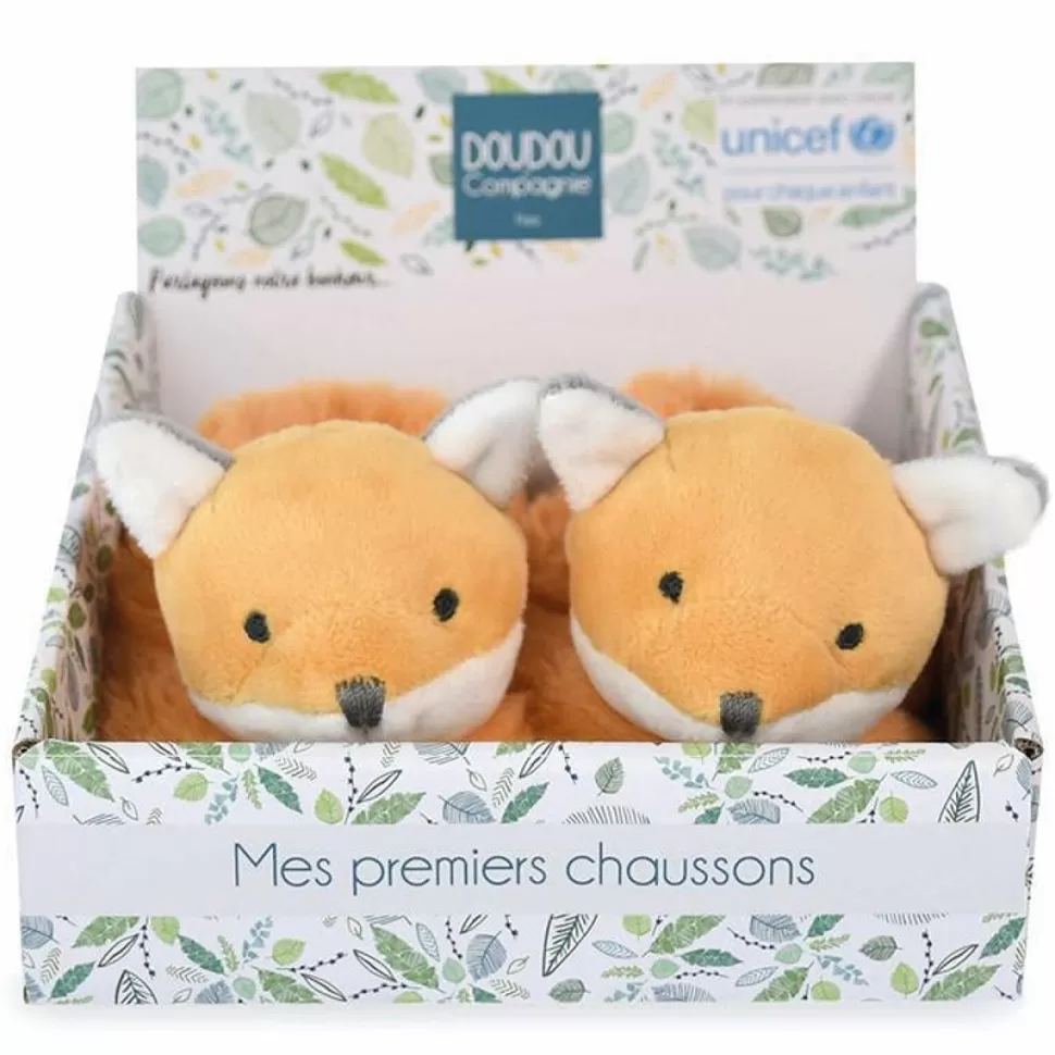 Doudou et Compagnie Chaussons>Chaussons Renard UNICEF - 0/6 Mois