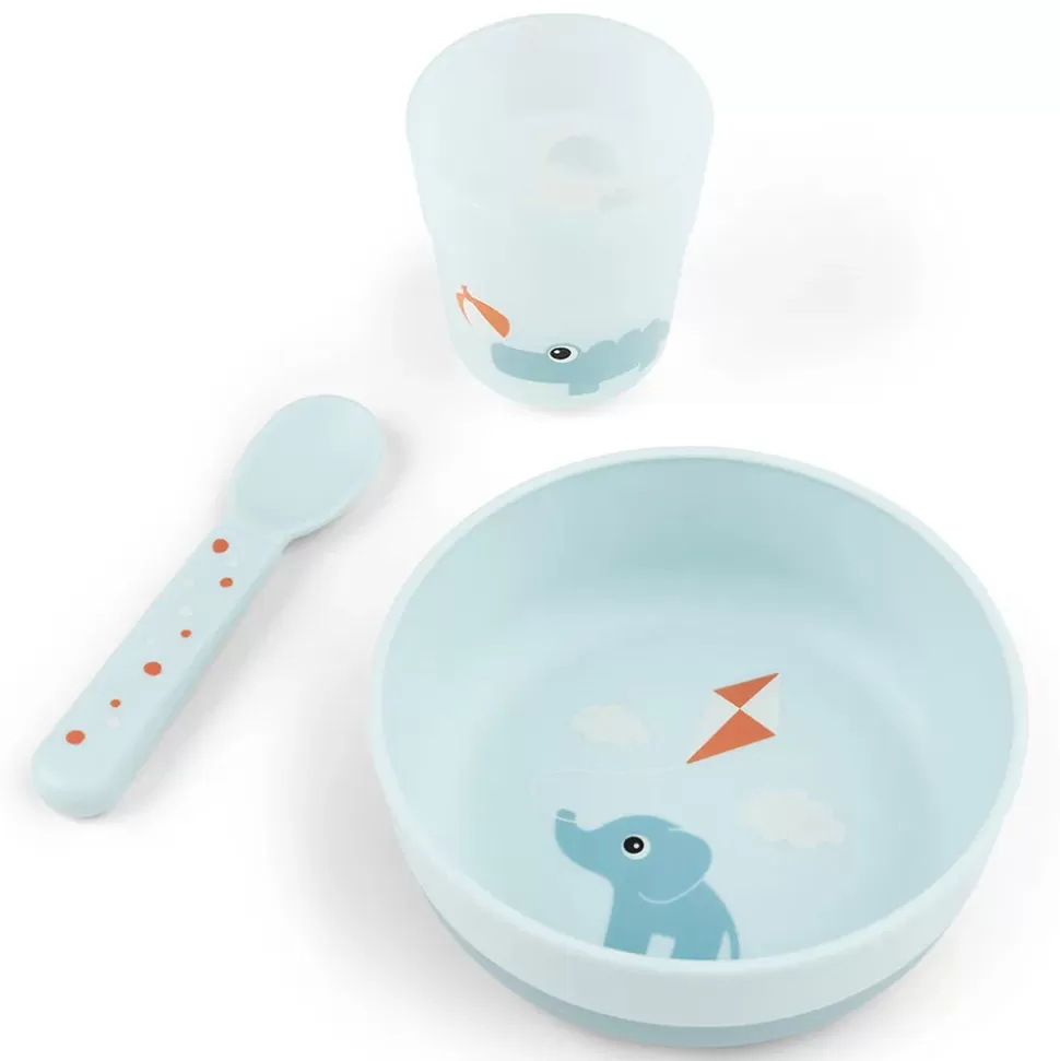 Done by Deer Repas>Coffret Premiers Repas 3 Pièces Foodie - Playground Bleu