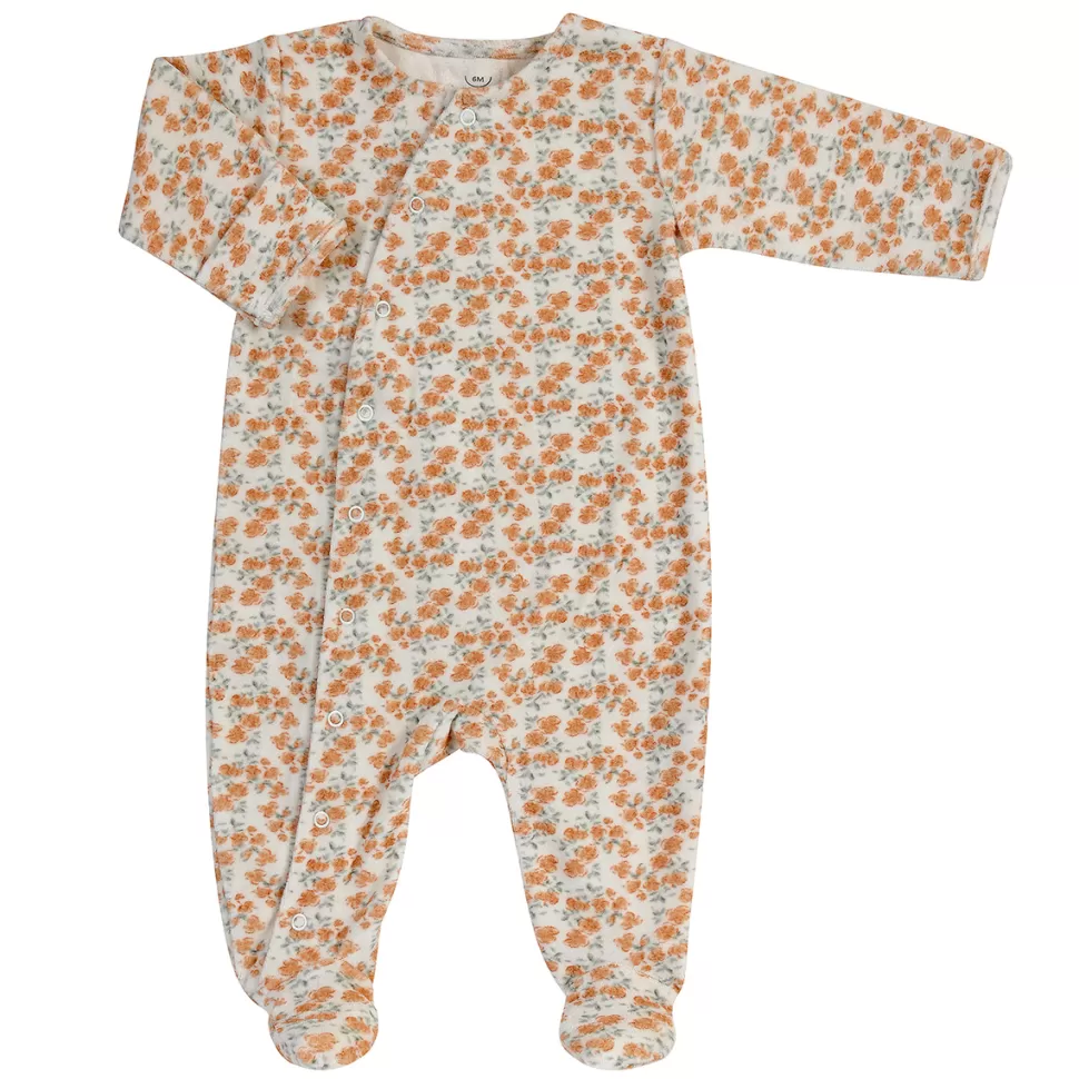 Bonjour Little Robe & Combinaison | Body & Pyjama>Combinaison Bébé Jour et Nuit Velours Californian Poppy - 1 Mois
